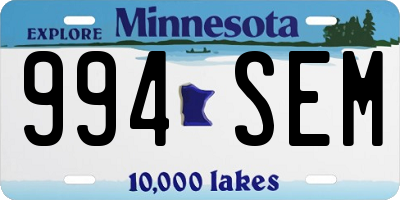 MN license plate 994SEM
