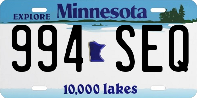 MN license plate 994SEQ