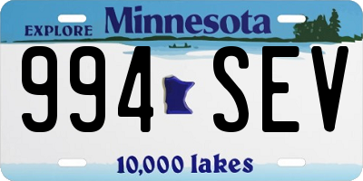 MN license plate 994SEV