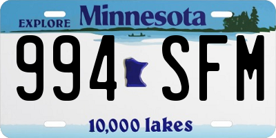 MN license plate 994SFM