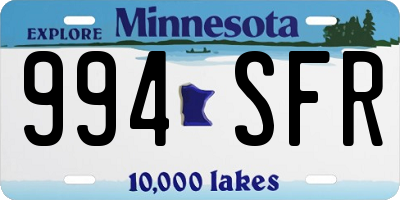 MN license plate 994SFR
