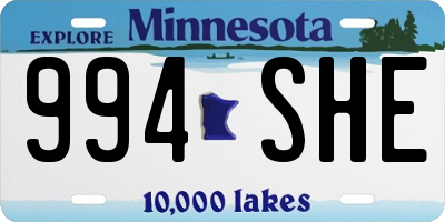 MN license plate 994SHE