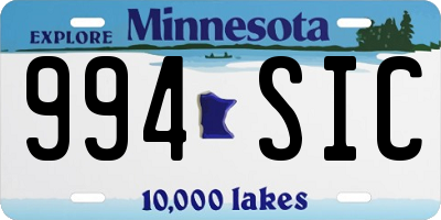 MN license plate 994SIC