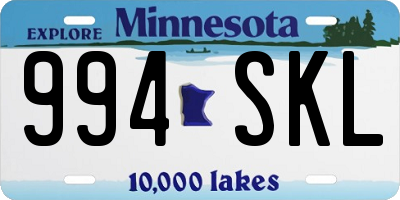 MN license plate 994SKL