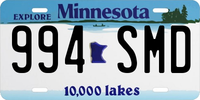 MN license plate 994SMD