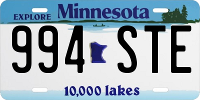 MN license plate 994STE