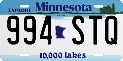 MN license plate 994STQ