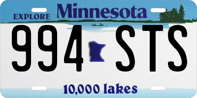MN license plate 994STS