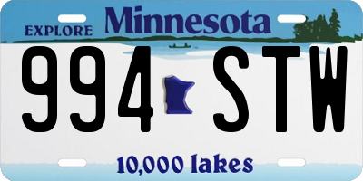 MN license plate 994STW