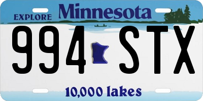 MN license plate 994STX
