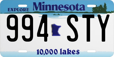 MN license plate 994STY