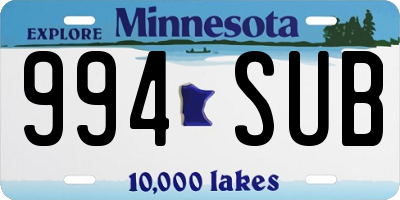 MN license plate 994SUB