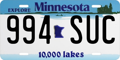 MN license plate 994SUC