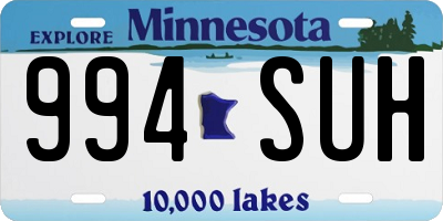 MN license plate 994SUH