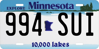 MN license plate 994SUI