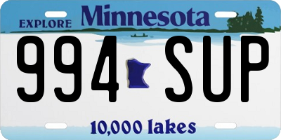 MN license plate 994SUP
