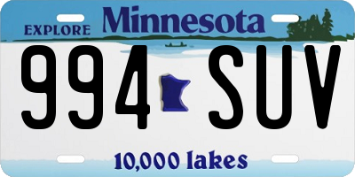 MN license plate 994SUV