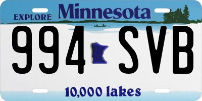 MN license plate 994SVB