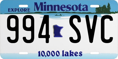 MN license plate 994SVC