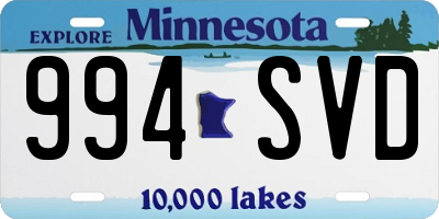 MN license plate 994SVD