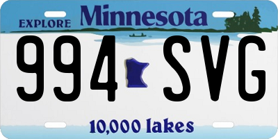 MN license plate 994SVG