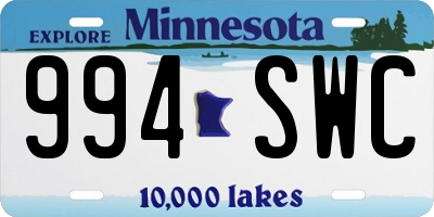 MN license plate 994SWC