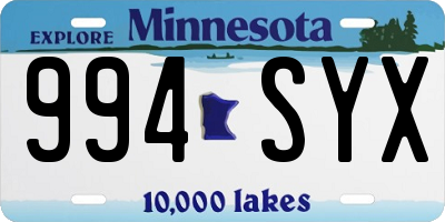 MN license plate 994SYX