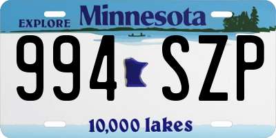 MN license plate 994SZP