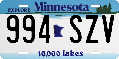 MN license plate 994SZV