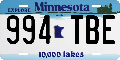 MN license plate 994TBE