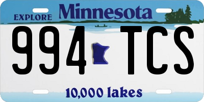 MN license plate 994TCS