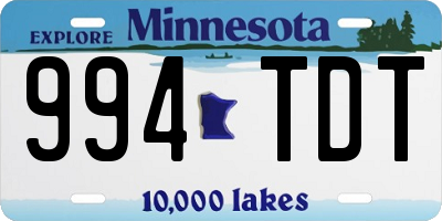 MN license plate 994TDT