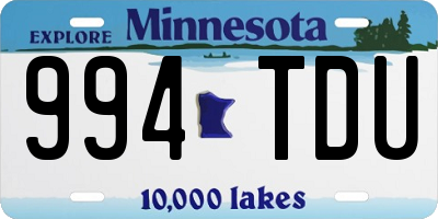 MN license plate 994TDU