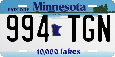 MN license plate 994TGN