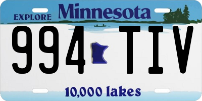 MN license plate 994TIV