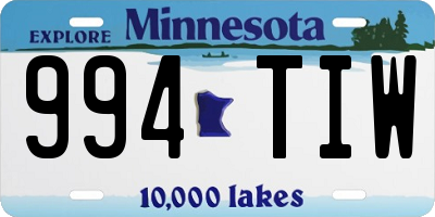 MN license plate 994TIW