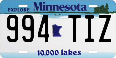 MN license plate 994TIZ