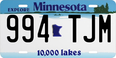 MN license plate 994TJM