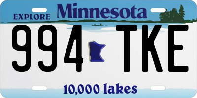 MN license plate 994TKE