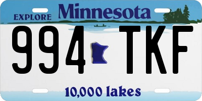 MN license plate 994TKF