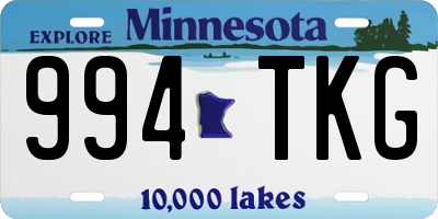 MN license plate 994TKG