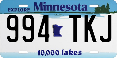 MN license plate 994TKJ