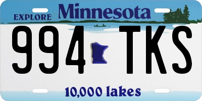 MN license plate 994TKS