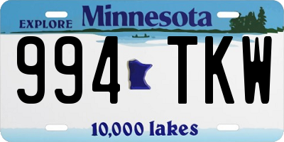MN license plate 994TKW