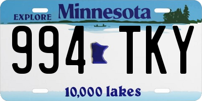MN license plate 994TKY