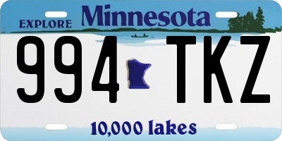 MN license plate 994TKZ