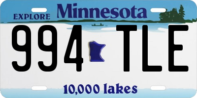 MN license plate 994TLE
