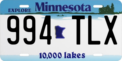 MN license plate 994TLX