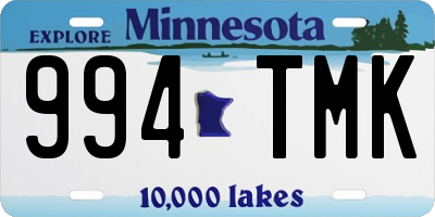 MN license plate 994TMK
