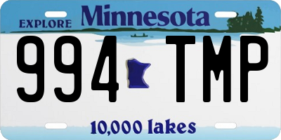 MN license plate 994TMP